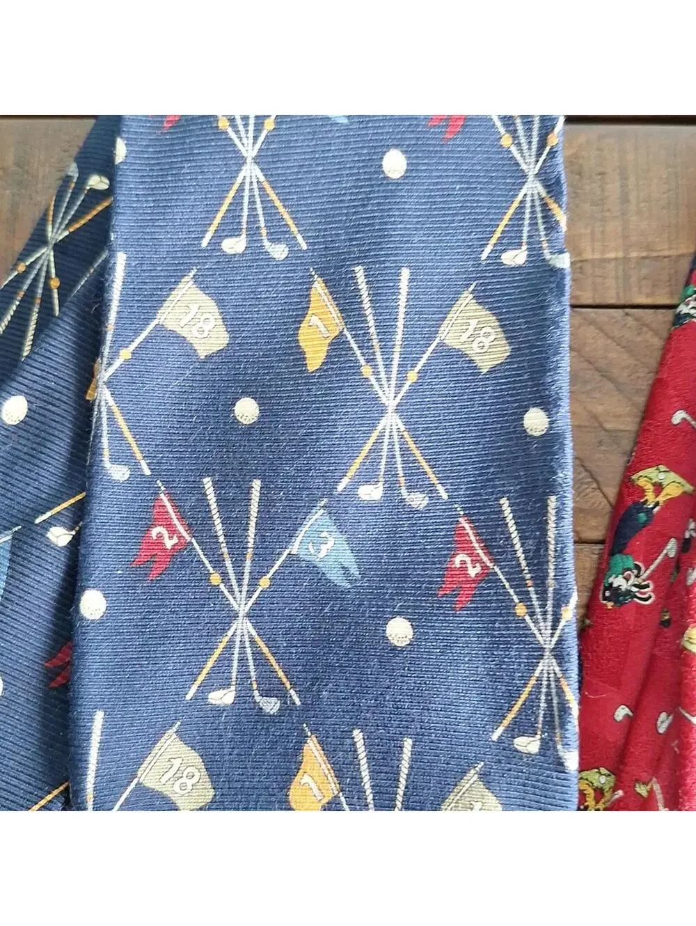 Vintage Disney Mickey Co. Golfing Goofy Golf Tie Lot (2)